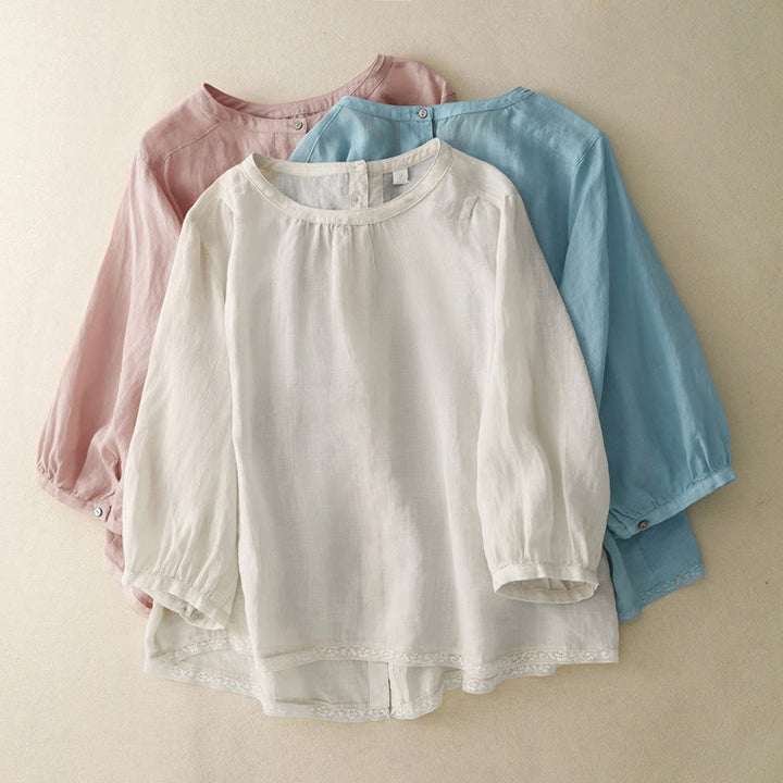 T-shirt décontracté à col ras du cou pour femme, motif Buddha Stones , en coton et polyester - image 24