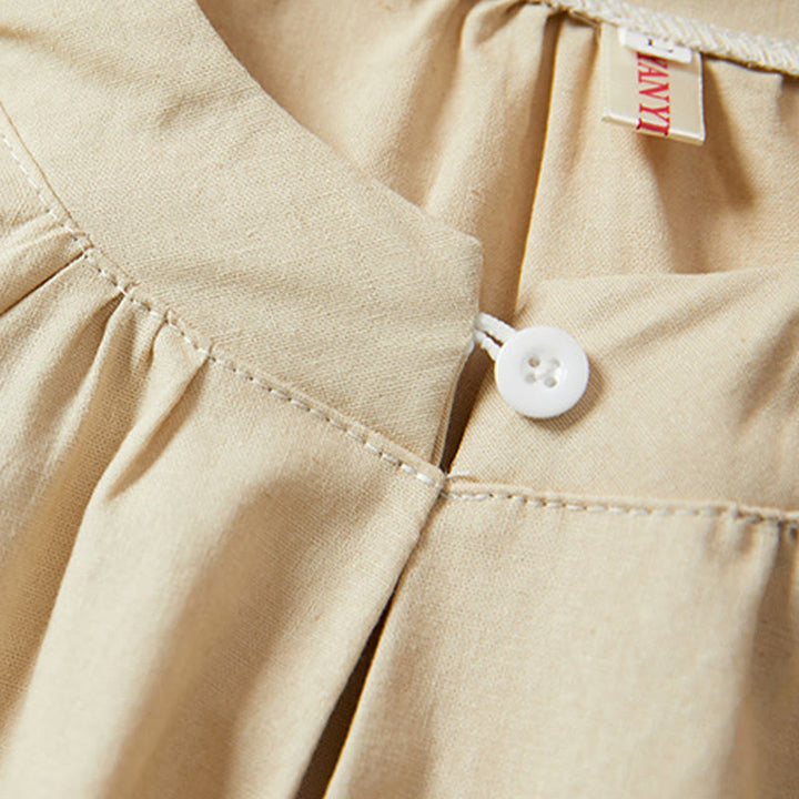 T-shirt décontracté à manches courtes en coton et lin pour femme avec Buddha Stones - image 9