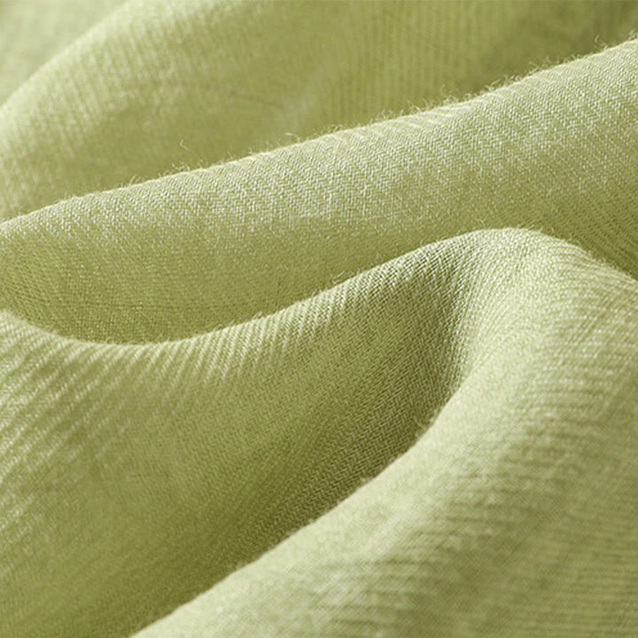 Chemise à manches trois-quarts en coton et lin pour femme, simple boutonnage, broderie de Buddha Stones - image 9