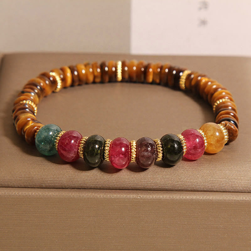 Bracelet de force en tourmaline œil de tigre naturelle Buddha Stones - image 2