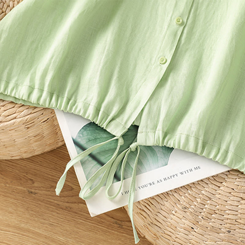 Chemise d'été en coton à manches courtes et boutons pour femme Motif Buddha Stones - image 20