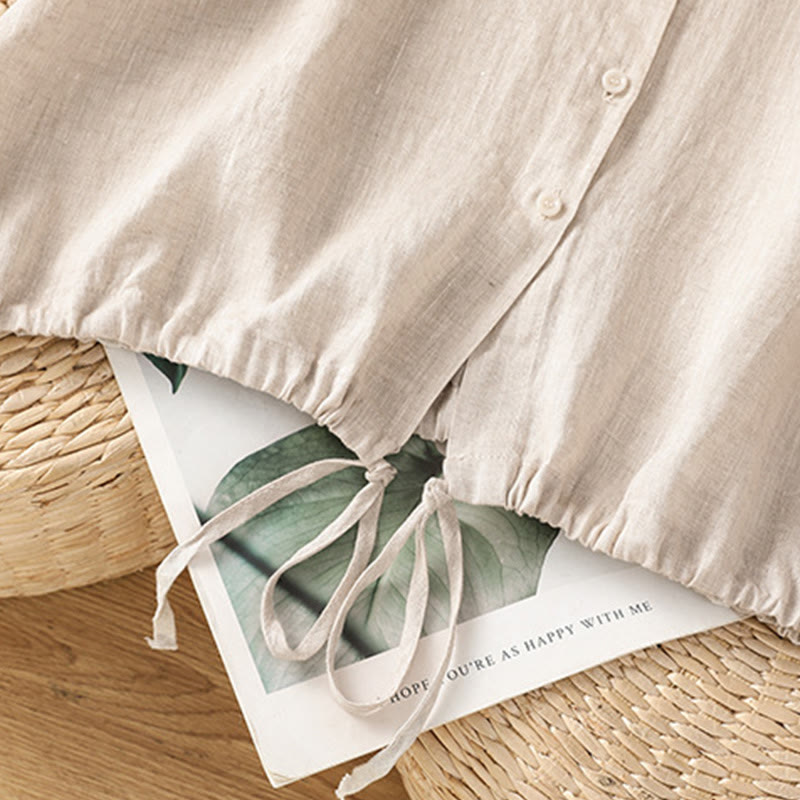 Chemise d'été en coton à manches courtes et boutons pour femme Motif Buddha Stones - image 28