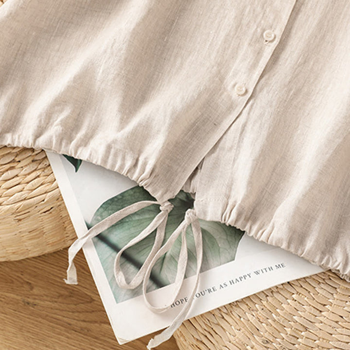 Chemise d'été en coton à manches courtes et boutons pour femme Motif Buddha Stones - image 28