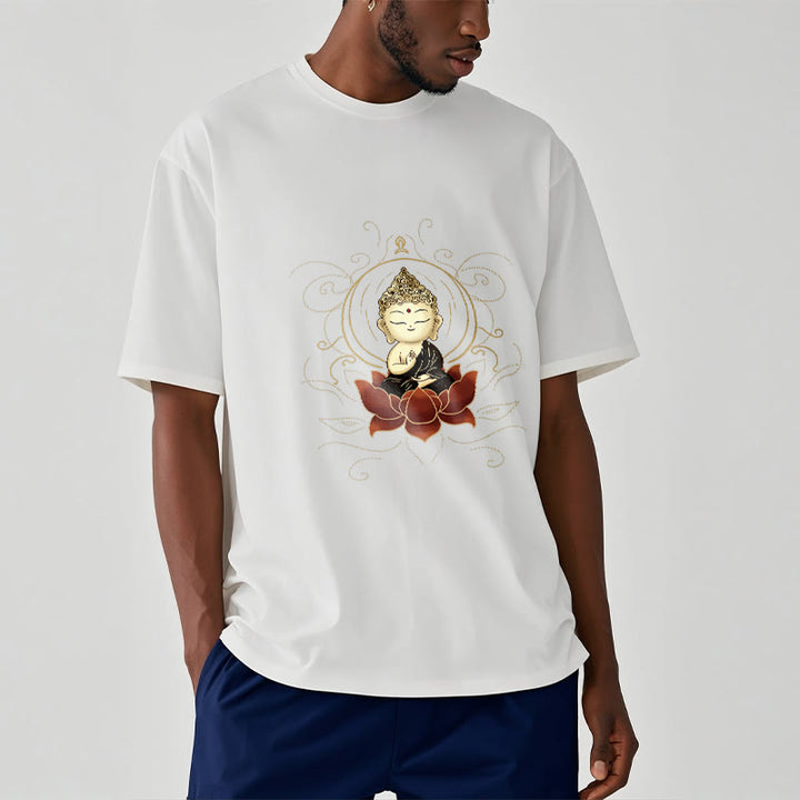 T-shirt à motif Buddha Stones assis serein et pierres de Bouddha - image 9