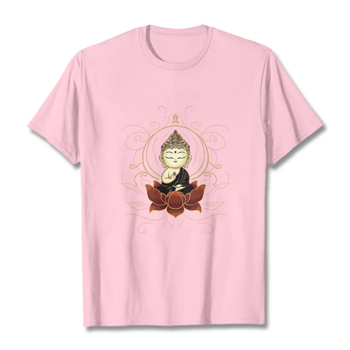 T-shirt à motif Buddha Stones assis serein et pierres de Bouddha - Rose clair - 2XL - image 13