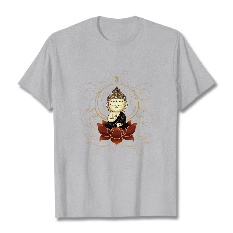 T-shirt à motif Buddha Stones assis serein et pierres de Bouddha - Gris clair - 2XL - image 20