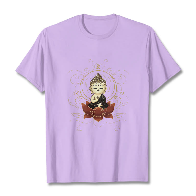 T-shirt à motif Buddha Stones assis serein et pierres de Bouddha - Prune - 2XL - image 17
