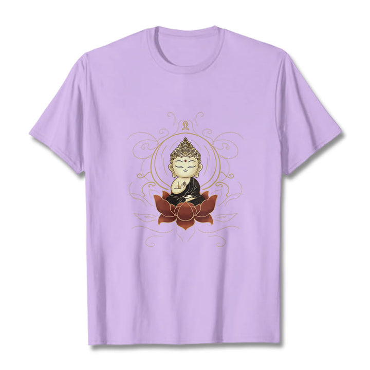 T-shirt à motif Buddha Stones assis serein et pierres de Bouddha - Prune - 2XL - image 17