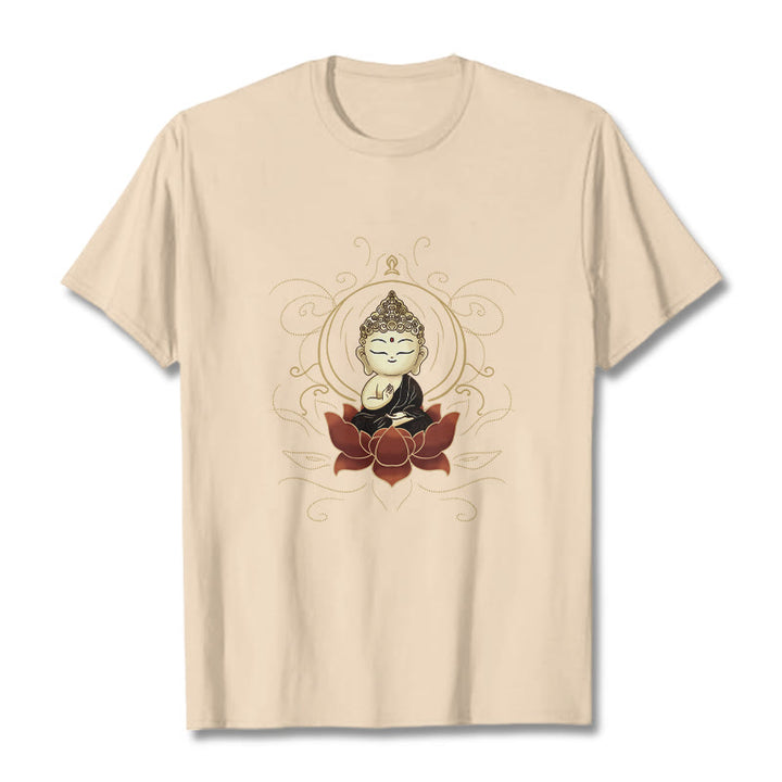 T-shirt à motif Buddha Stones assis serein et pierres de Bouddha - Bisque - 2XL - image 11