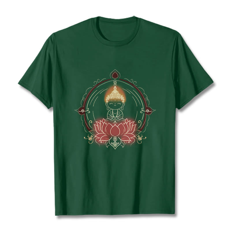 T-shirt à motif mandala Bouddha Lotus Joyful Buddha Stones - Forêt Verte - 2XL - image 11