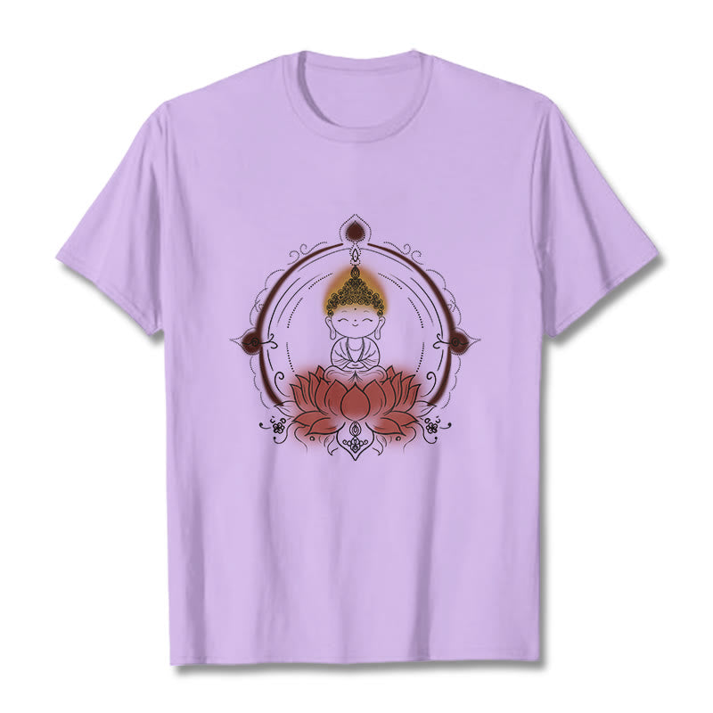 T-shirt à motif mandala Bouddha Lotus Joyful Buddha Stones - Prune - 2XL - image 17