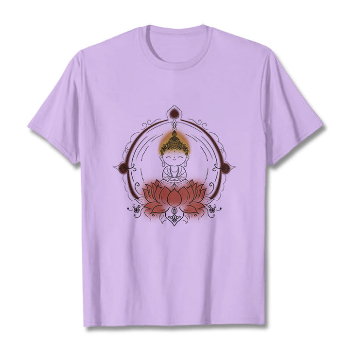 T-shirt à motif mandala Bouddha Lotus Joyful Buddha Stones - Prune - 2XL - image 17