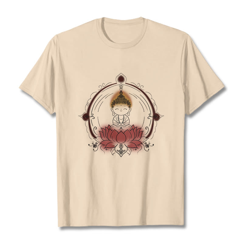 T-shirt à motif mandala Bouddha Lotus Joyful Buddha Stones - Bisque - 2XL - image 9