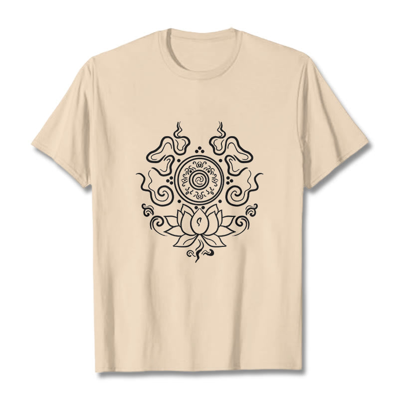 T-shirt à motif de fleur de lotus et de Buddha Stones - Bisque - 2XL - image 1