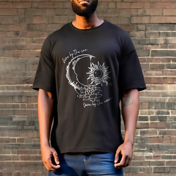 T-shirt à motif Buddha Stones, soleil, lune, fleur de lotus - image 6