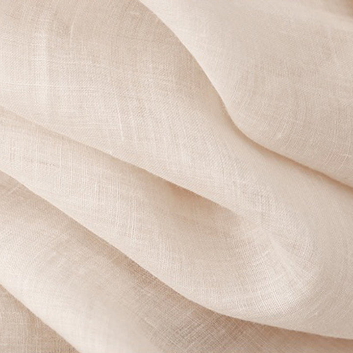 T-shirt à manches courtes en coton et lin pour femme, col ras du cou et plis, broderies de Buddha Stones - image 8