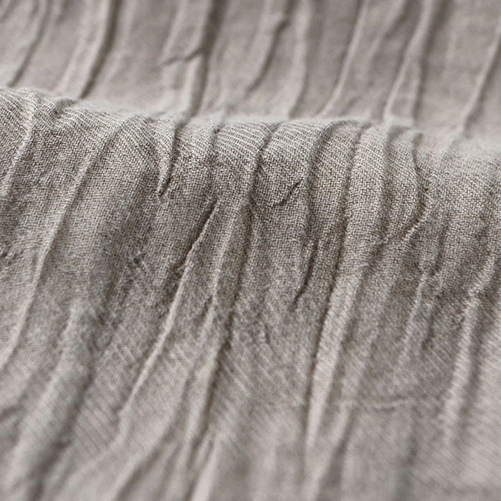 Chemise à manches longues en lin ramie avec poches pour homme, style rétro, plissée et boutons, motif Buddha Stones - image 13