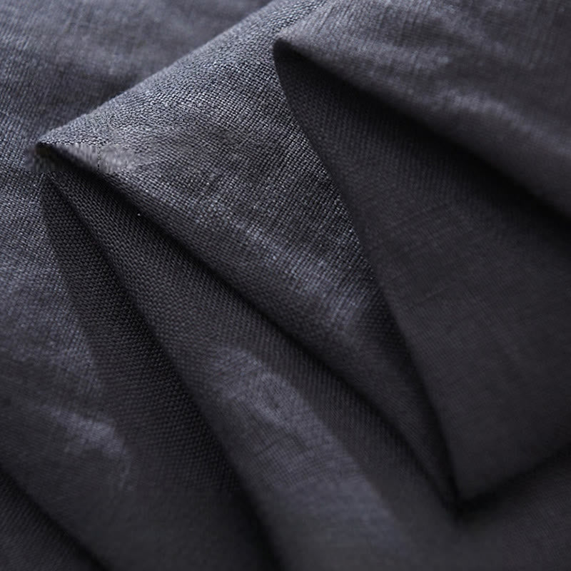 Chemise d'été en lin à manches courtes et poches pour homme, motif Buddha Stones, revers à demi-boutons - image 11