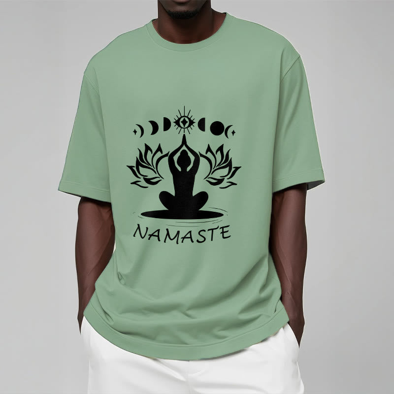 T-shirt décontracté à motif Buddha Stones, motif lotus, lune et œil méditatif - image 17