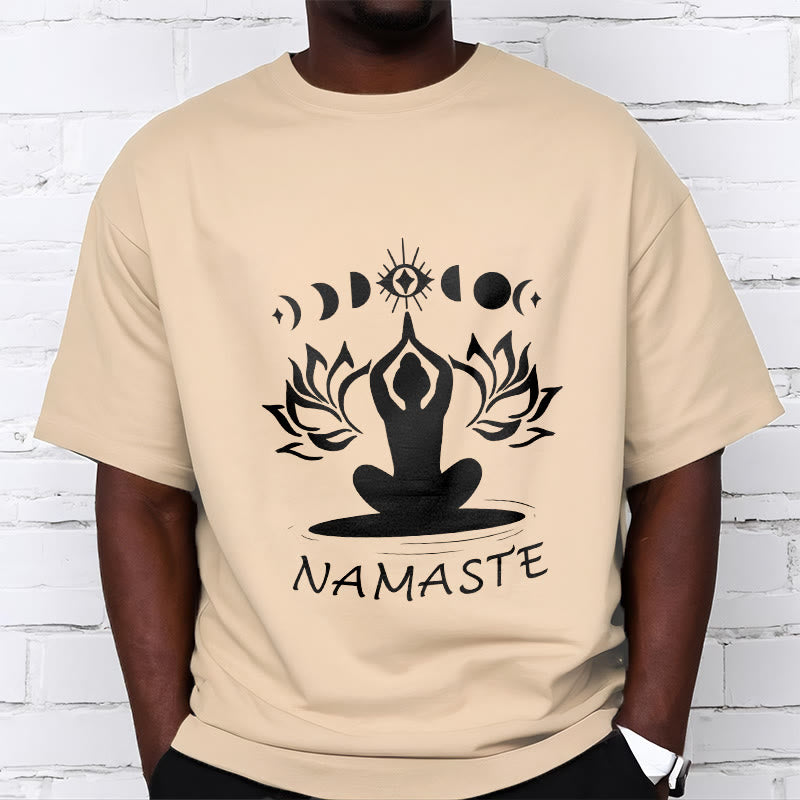 T-shirt décontracté à motif Buddha Stones, motif lotus, lune et œil méditatif - image 11