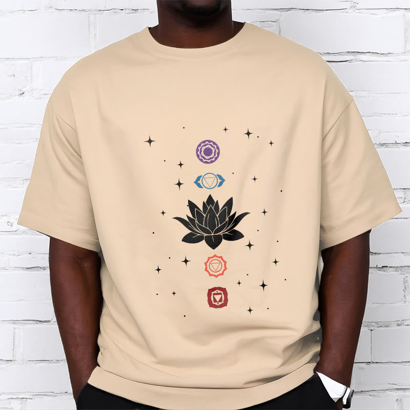 T-shirt décontracté à motif de Buddha Stones et de fleurs de lotus - image 10