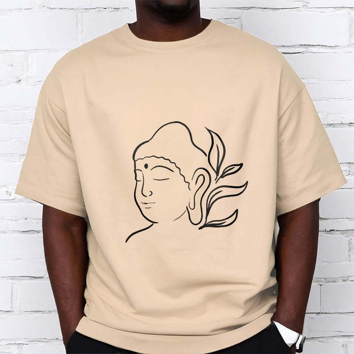 T-shirt décontracté à motif de visage de Bouddha avec Buddha Stones - image 10