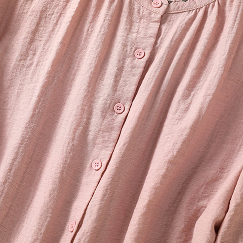 Chemise à col rond pour femme en coton avec broderie Buddha Stones - image 16