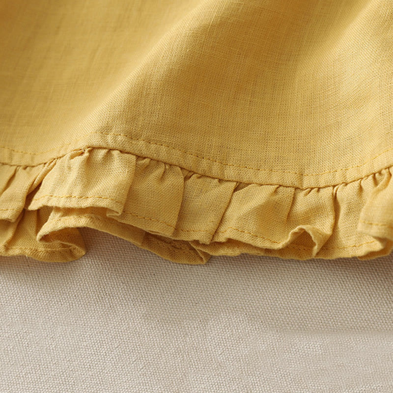 T-shirt décontracté en polyester à col ras du cou et ourlet à volants pour femme avec motif Buddha Stones - image 3