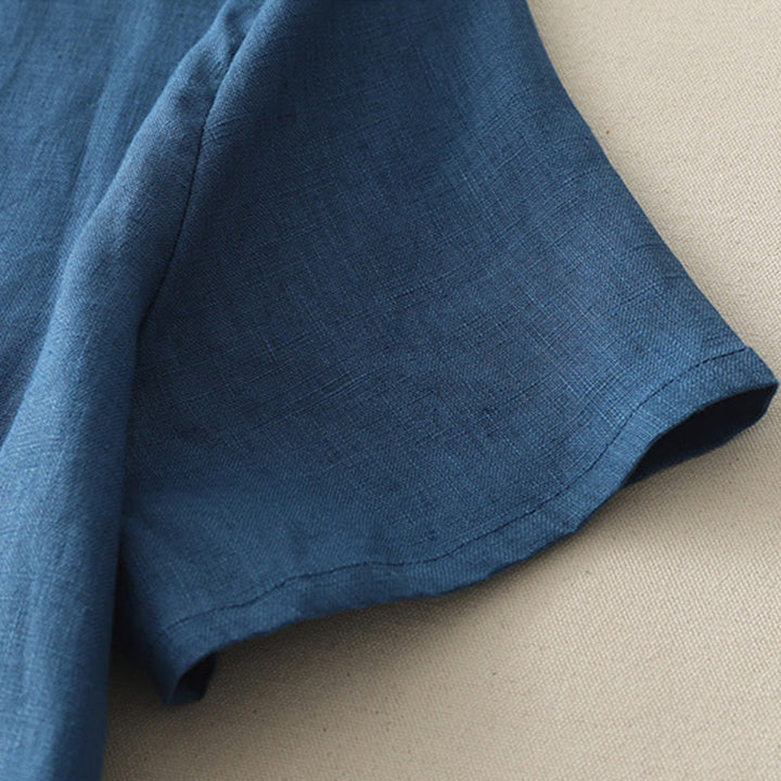 T-shirt décontracté en polyester à col ras du cou et ourlet à volants pour femme avec motif Buddha Stones - image 15