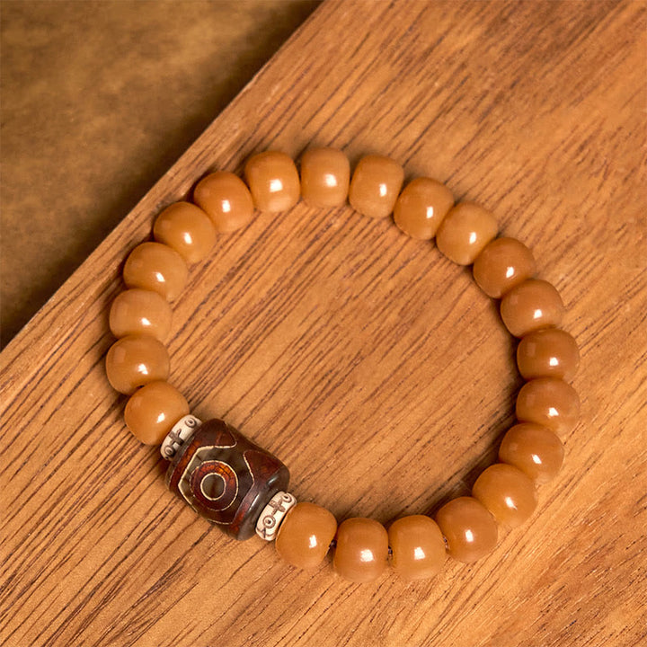 Bracelet tibétain en perles de Bodhi Dzi, Buddha Stones , pour éloigner les mauvais esprits
