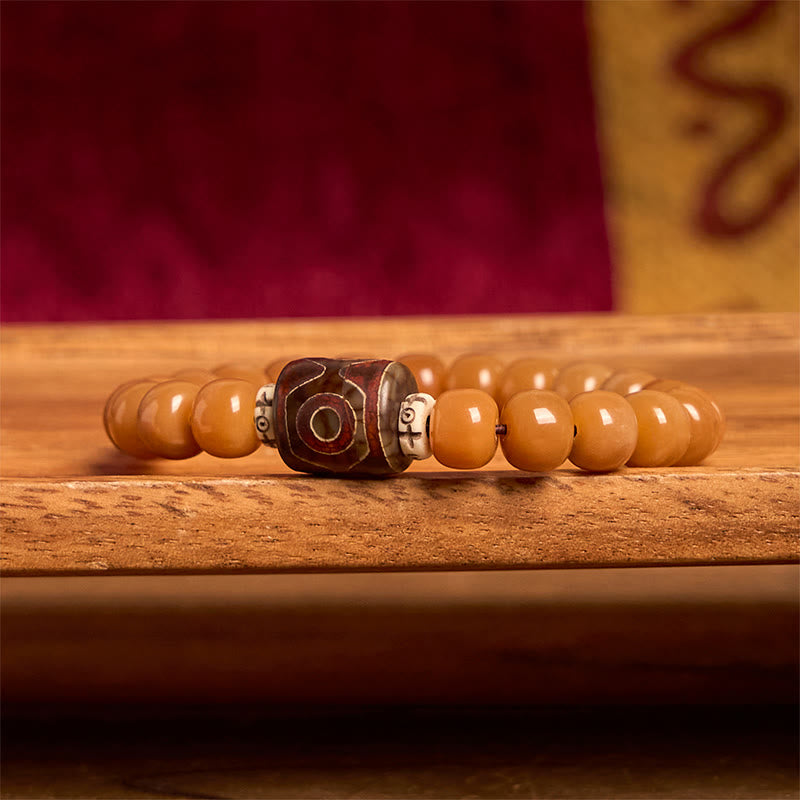 Bracelet tibétain en perles de Bodhi Dzi, Buddha Stones , pour éloigner les mauvais esprits