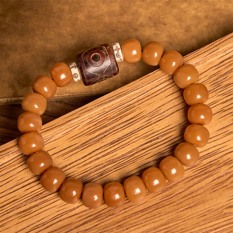 Bracelet tibétain en perles de Bodhi Dzi, Buddha Stones , pour éloigner les mauvais esprits
