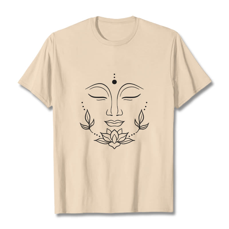 T-shirt décontracté à motif de fleurs de lotus et de Buddha Stones - Bisque - 2XL - image 9
