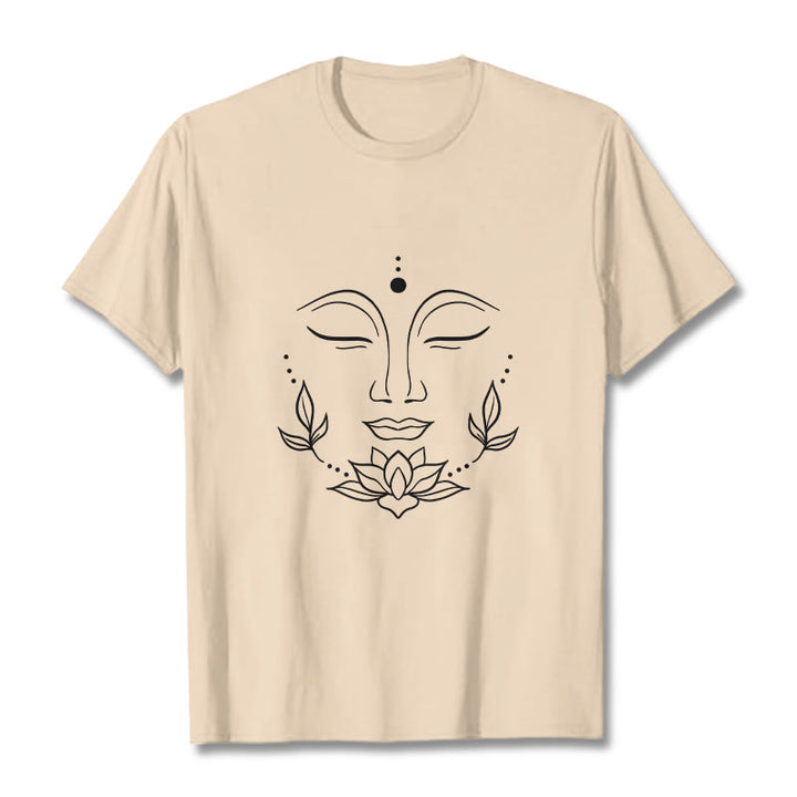 T-shirt décontracté à motif de fleurs de lotus et de Buddha Stones - Bisque - 2XL - image 9