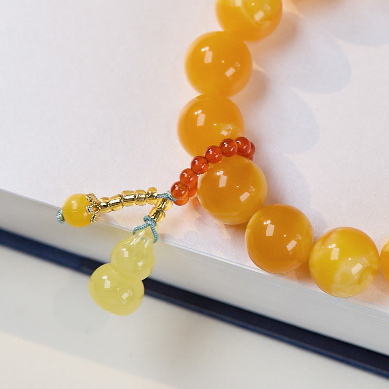 Bracelet de confiance multicouche en gourde d'ambre avec Buddha Stones - image 4