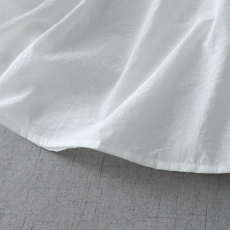 Chemise à manches courtes et col ras du cou pour femme, en coton, avec perles et Buddha Stones - image 12