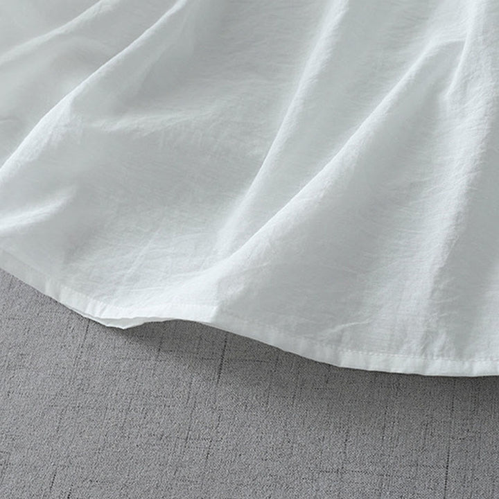 Chemise à manches courtes et col ras du cou pour femme, en coton, avec perles et Buddha Stones - image 12