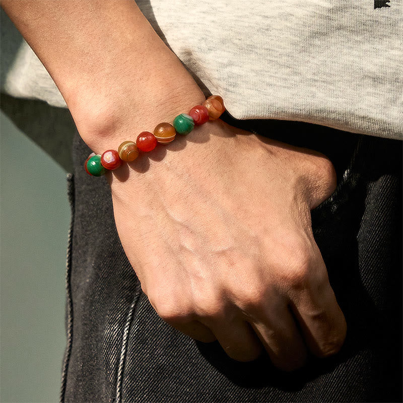 Bracelet de confiance en agate naturelle d'Alashan de Buddha Stones