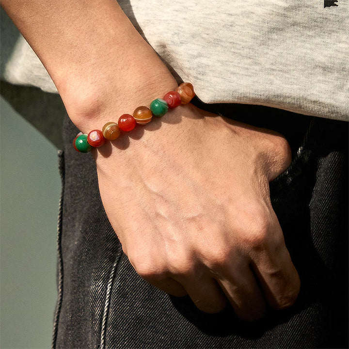 Bracelet de confiance en agate naturelle d'Alashan de Buddha Stones