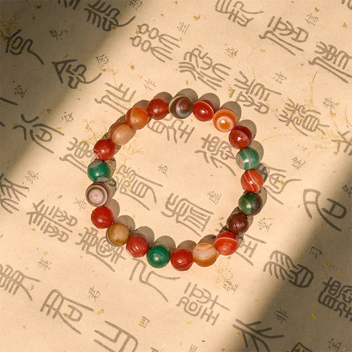 Bracelet de confiance en agate naturelle d'Alashan de Buddha Stones