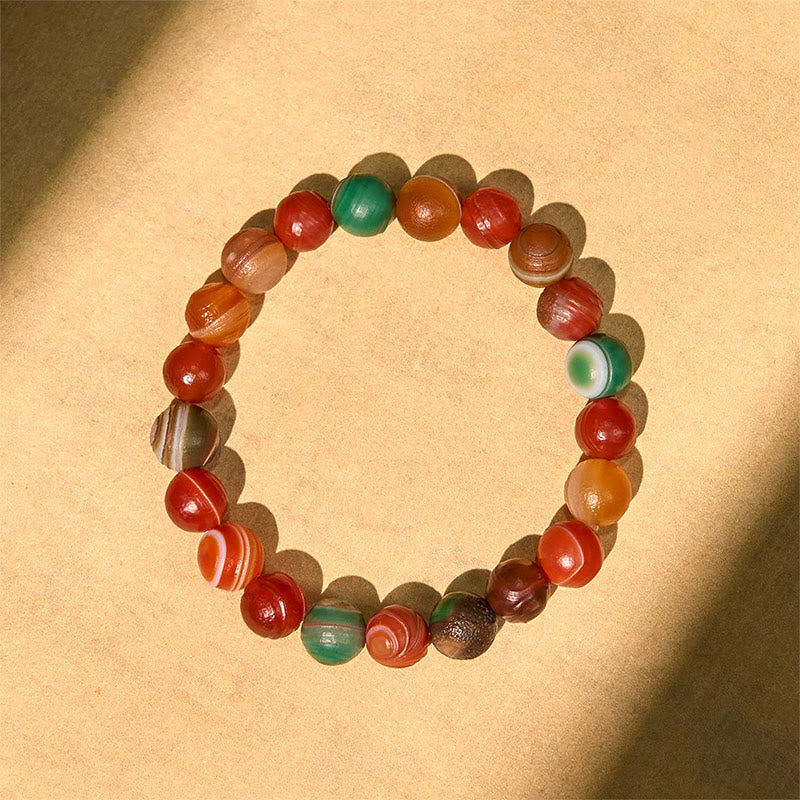 Bracelet de confiance en agate naturelle d'Alashan de Buddha Stones