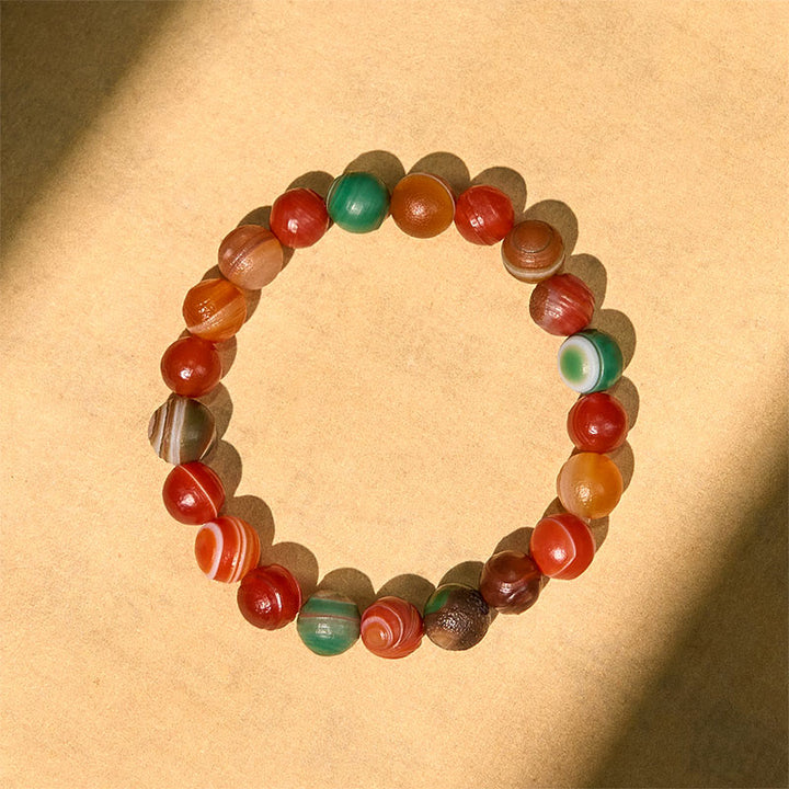 Bracelet de confiance en agate naturelle d'Alashan de Buddha Stones