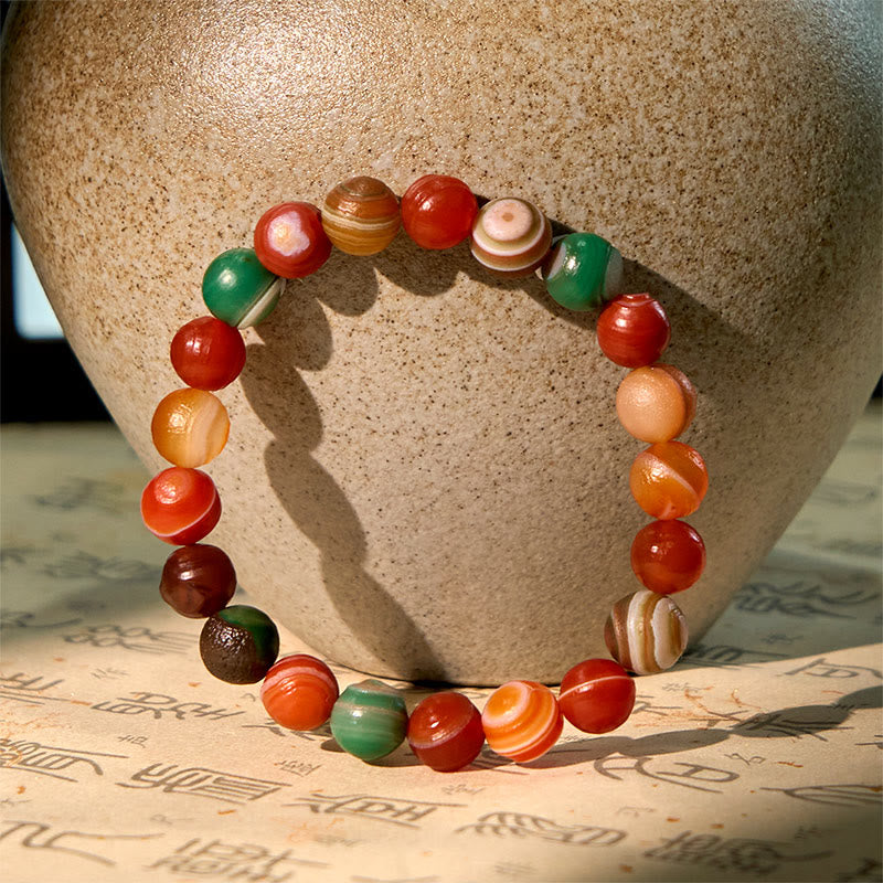 Bracelet de confiance en agate naturelle d'Alashan de Buddha Stones