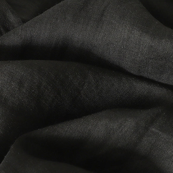 T-shirt décontracté en coton et lin à manches courtes pour femme avec broderie cœur rouge et Buddha Stones - image 17