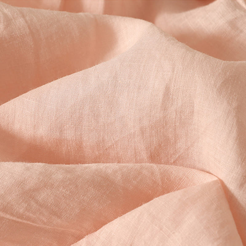 T-shirt décontracté en coton et lin à manches courtes pour femme avec broderie cœur rouge et Buddha Stones - image 3