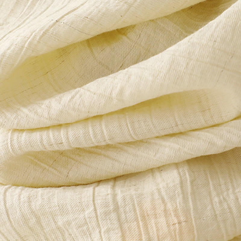 Chemise asymétrique à lacets et manches courtes bouffantes en coton pour femme Buddha Stones - image 13