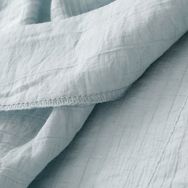 Chemise asymétrique à lacets et manches courtes bouffantes en coton pour femme Buddha Stones - image 5