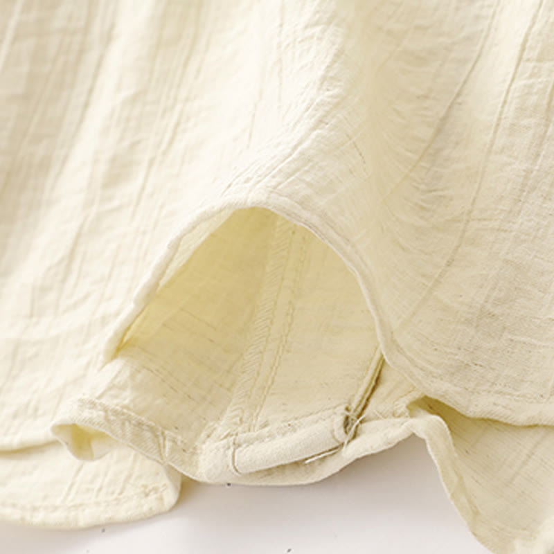 Chemise asymétrique à lacets et manches courtes bouffantes en coton pour femme Buddha Stones - image 16