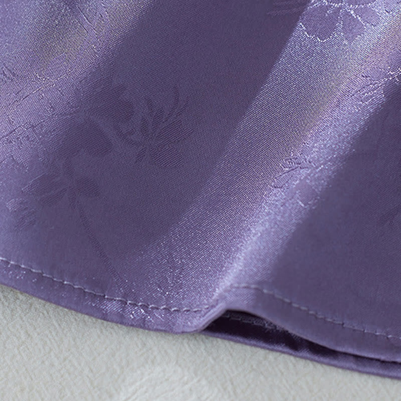 Chemise d'été à manches trois-quarts pour femme, motif jacquard fleuri et couleur unie, motif Buddha Stones - image 7