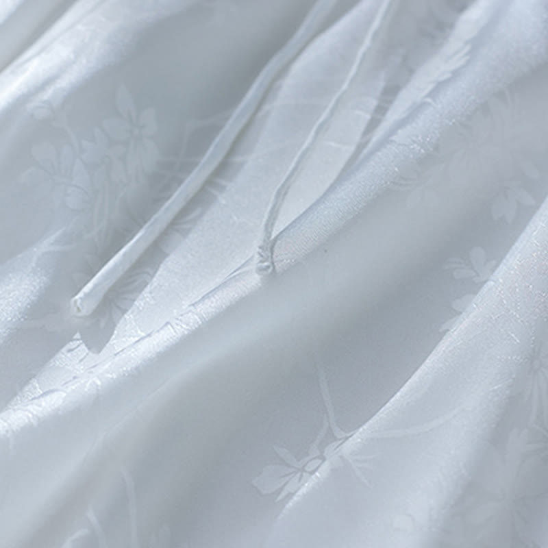 Chemise d'été à manches trois-quarts pour femme, motif jacquard fleuri et couleur unie, motif Buddha Stones - image 13